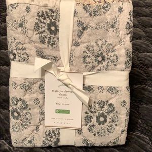 Pottery Barn Tessa Patchwork Cotton Linen Sham